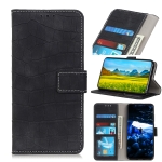 For Motorola Moto E40/E20/E30 Magnetic Crocodile Texture Horizontal Flip Leather Phone Case(Black)