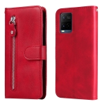 For vivo Y21 / Y21S / Y33S Fashion Calf Texture Zipper Horizontal Flip Leather Phone Case(Red)