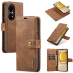 For Huawei P50 DG.MING Crazy Horse Texture Flip Detachable Magnetic Leather Case with Holder & Card Slots & Wallet(Brown)