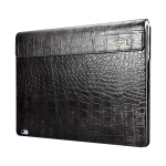 For Microsoft Surface Book 1 / 2 / 3 (i5 CPU) ICARER Crocodile Texture Leather Laptop Protective Case(Black)