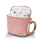Electroplating Glitter Powder Wireless Earphone Protective Case For AirPods 1 / 2(Rose Gold)
