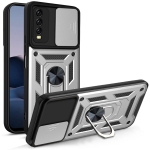 For vivo Y20/Y20i/Y20s/Y30 Sliding Camera Cover Design TPU+PC Phone Protective Case(Silver)