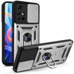 For Xiaomi Redmi Note 11 Sliding Camera Cover Design TPU+PC Phone Protective Case(Silver)