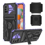 For Samsung Galaxy A02s Armor Wristband Phone Case(Purple)