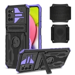 For Samsung Galaxy A03s 166mm Armor Wristband Phone Case(Purple)