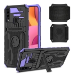 For Samsung Galaxy A20s Armor Wristband Phone Case(Purple)