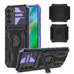 For Samsung Galaxy S21 5G Armor Wristband Phone Case(Purple)