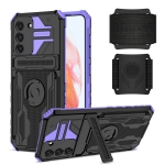 For Samsung Galaxy S21 FE 5G Armor Wristband Phone Case(Purple)