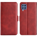 For Samsung Galaxy M22 Dual-side Magnetic Buckle Horizontal Flip Leather Case with Holder & Card Slots & Wallet(Red)