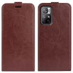 For Xiaomi Redmi Note 11 R64 Texture Single Vertical Flip Leather Protective Case with Card Slots & Photo Frame(Brown)