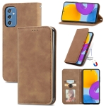 For Samsung Galaxy M52 5G Retro Skin Feel Magnetic Horizontal Flip Leather Case with Holder & Card Slots & Wallet & Photo Frame(Brown)