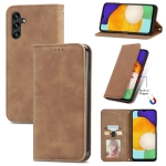 For Samsung Galaxy A13 5G Retro Skin Feel Magnetic Horizontal Flip Leather Case with Holder & Card Slots & Wallet & Photo Frame(Brown)