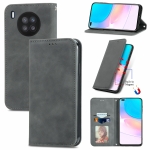For Huawei nova 8i Retro Skin Feel Magnetic Horizontal Flip Leather Case with Holder & Card Slots & Wallet & Photo Frame(Gray)