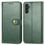 For Samsung Galaxy A13 5G Solid Color Leather Buckle Phone Case(Green)