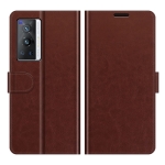 For vivo X70 Pro R64 Texture Horizontal Flip Protective Case with Holder & Card Slots & Wallet& Photo Frame(Brown)