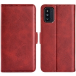 For Samsung Galaxy F52 5G Dual-side Magnetic Buckle Horizontal Flip Leather Case with Holder & Card Slots & Wallet(Red)