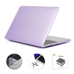 ENKAY Hat-Prince 3 in 1 Crystal Laptop Protective Case + TPU Keyboard Film + Anti-dust Plugs Set for MacBook Pro 16.2 inch A2485 2021, Version:EU Version(Purple)