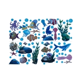 AFG3358 Blue Underwater World Luminous Wall Sticker, Specification: Blue