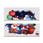 2 Sets 3D Cute Christmas Santa Claus Gift Sticker Removable White Film Wall Sticker, Specification: AFG8331