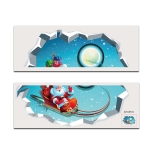 2 Sets 3D Cute Christmas Santa Claus Gift Sticker Removable White Film Wall Sticker, Specification: AFG8332