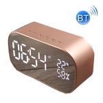 S2 Desktop Alarm Block Bluetooth Speaker Home Mirror Audio Support FM / TF Card(Rose Gold)