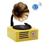 T15 Petunia Retro Vinyl Record Player Wireless Multifunction Mini Bluetooth Audio(Yellow)