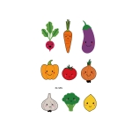 20 PCS Waterproof Painted Fruits Vegetables Plants Children Tattoo Stickers(EC-555)