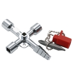 4 PCS Elevator Water Meter Valve Cross Key Inner Triangle Wrench, Style: F Silver