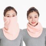 3 In 1 Winter Warmth And Thickening Mask Neck And Ear Protector Riding Cold Protection Scarf for Women(Shallow Blood Teeth)