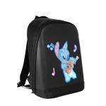 LED Display Backpack Smart Advertising Screen Waterproof PU Backpack, Size: 17 inch(Black)