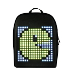 LED Pixel Cartoon Backpack Oxford Cloth Bag(Black)