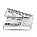 2 PCS Deli NS083F Mini Handheld Office Small Stapler(Transparent)
