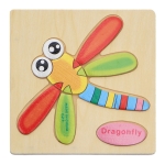 10 PCS Children Educational Toy Wooden Cartoon Jigsaw Puzzle(Dragonfly)