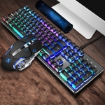 XINMENG 620 Manipulator Feel Luminous Gaming Keyboard + Macro Programming Mouse Set, Colour: Black Mixed Light Classic