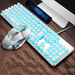 XINMENG 620 Manipulator Feel Luminous Gaming Keyboard + Macro Programming Mouse Set, Colour: White Blue Light Retro