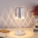 USB Charging Touch Diamond Crystal Table Lamp, Specification: USB Charging(Tri-tone Light)(Transparent)