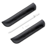 2 PCS In-Line Capacitive Stylus Pen Protective Case For Apple Pencil, Style: Ordinary  (Crazy Horse Black)