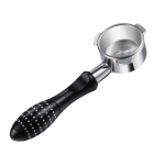 TSPH54 Three-Ear Alloy Stainless Steel Coffee Bottomless Handle For Bofu 8 Series, Style: Black + Powder Bowl