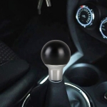 Universal Car Small Round Ball Resin + Carbon Fiber Metal Gear Shift Knob (Black)