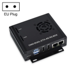 Waveshare Dual Gigabit Ethernet 5G/4G Computer Box with Cooling Fan for Raspberry Pi CM4(EU Plug)