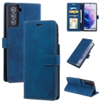 For Samsung Galaxy S21+ 5G Skin Feel Anti-theft Brush Horizontal Flip Leather Phone Case(Blue)