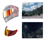 Motorcycle Helmet Visor Anti-UV Wind Shield Lens For AGV K1 / K3SV / K5(Electroplated Red)