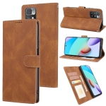 For Xiaomi Redmi 10 Fantasy Classic Skin-feel Calfskin Texture Magnetic Buckle Horizontal Flip PU Phone Leather Case with Holder & Card Slot & Wallet(Brown)