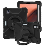 Silicone + PC Tablet Case with Strap & Holder & Pen Slot For iPad mini 6(Black)