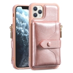 JDK-B1 Series Zipper Wallet PU + TPU Phone Case For iPhone 11(Pink)