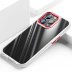 Four-corner Shockproof TPU + PC Phone Case For iPhone 13(Transparent Red)