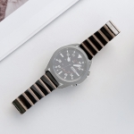 20mm Ceramic One-bead Steel Strap Watchband(Black Rose Gold)