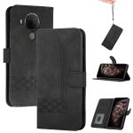 For Nokia 3.4 / 5.4 Cubic Skin Feel Flip Leather Phone Case(Black)