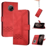 For Nokia G10 / G20 / G30 Cubic Skin Feel Flip Leather Phone Case(Red)