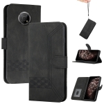 For Nokia G300 Cubic Skin Feel Flip Leather Phone Case(Black)